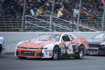 HAGERSVILLE, ON - JUNE 2: NAME, driver of the ### SPONSOR Chevrolet / Dodge / Ford ACTION during the APC 200 of the NASCAR Pinty's Series at Jukasa Motor Speedway in Hagersville, ON. (Photo by Matthew Manor for NASCAR)