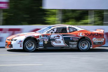 INNISFIL, ON - AUGUST 15: DRIVER NAME of CAR # and SPONSOR during the RACE NAME 200 of the NASCAR Pinty’s series at Sunset Speedway in Innisfil, Ontario, Canada on Saturday, August 15, 2020. (Photo by Matthew Manor/NASCAR)