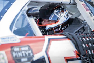 INNISFIL, ON - AUGUST 15: DRIVER NAME of CAR # and SPONSOR during the RACE NAME 200 of the NASCAR Pinty’s series at Sunset Speedway in Innisfil, Ontario, Canada on Saturday, August 15, 2020. (Photo by Matthew Manor/NASCAR)