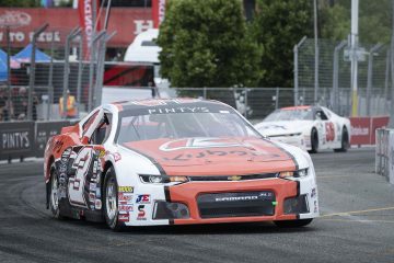 TORONTO, ON - JULY 12: NAME, driver of the ### SPONSOR Chevrolet / Dodge / Ford ACTION during the Pinty’s Grand Prix of the NASCAR Pinty's Series at Toronto Honda Indy in Toronto, ON. (Photo by Matthew Manor for NASCAR)
